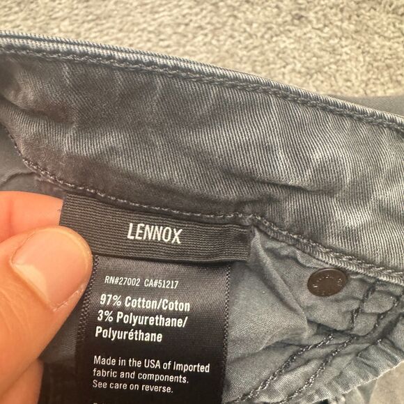 Paige Lennox Slim Fit Denim Jeans Men 33x30 Vintage Ember Faded Black Gray 32x30 - Picture 10 of 16